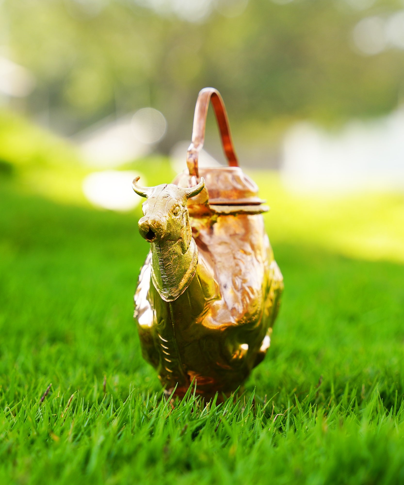 Handcrafted Copper Gaumukhi Kamandal (L/M) - Traditional Hindu Pooja Item