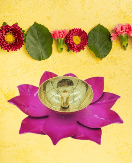 Lotus Diya Pink Color