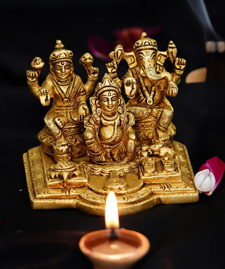 pujanpujari brass kuber lakshmi ganesh idol