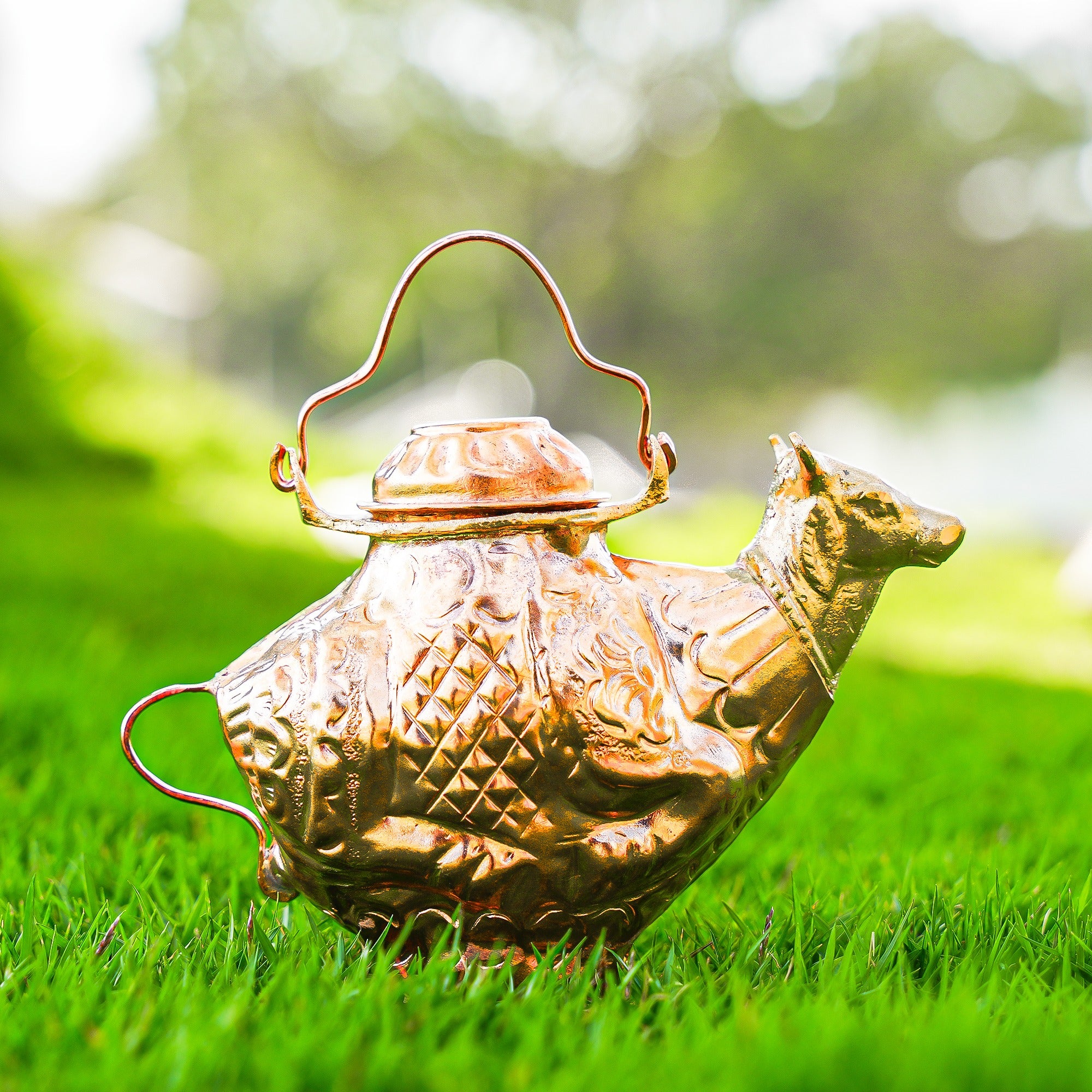 Handcrafted Copper Gaumukhi Kamandal (L/M) - Traditional Hindu Pooja Item