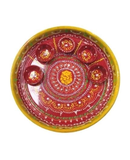 Hand Painted Ganesh Design Aarti Pooja Thali
