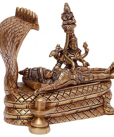 Vishnu Laxmi Brass Idol-Padmanabhaswamy with Lakshmi.