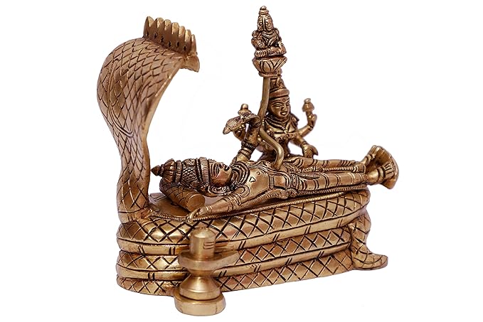Vishnu Laxmi Brass Idol-Padmanabhaswamy with Lakshmi.