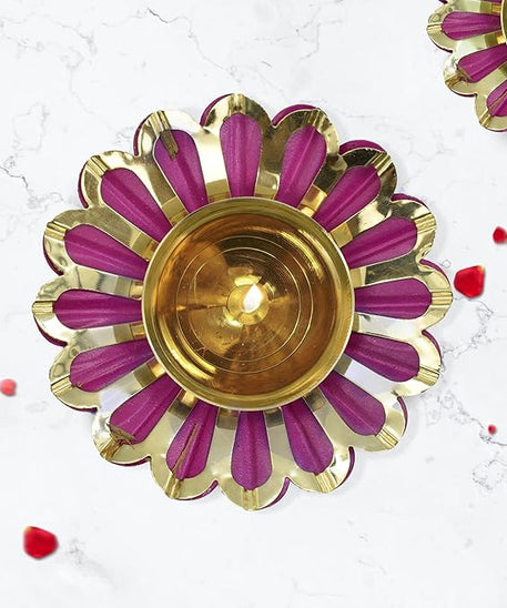 Lotus Brass Diya for Puja Oil Lamp
