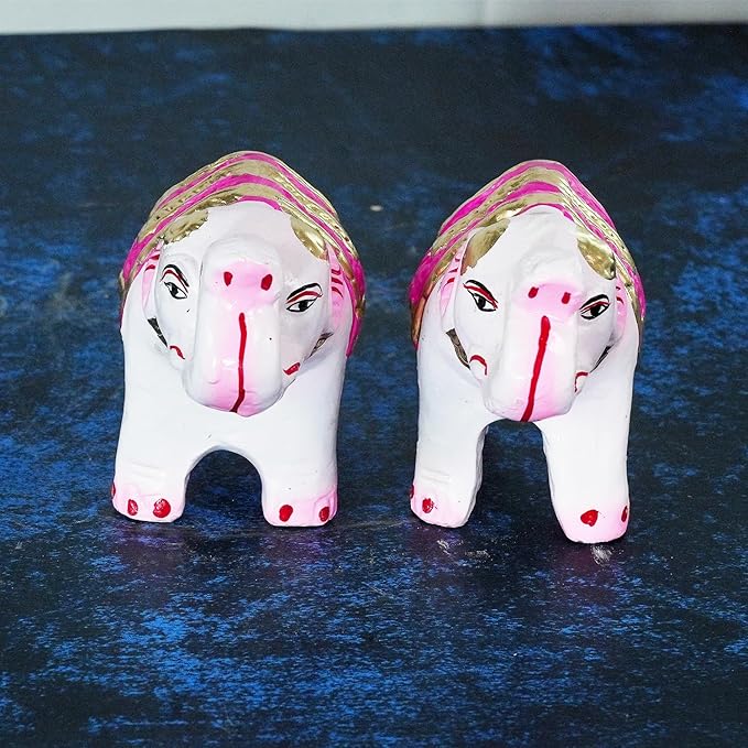 Elephant Golu Bommai in White Color For Navrathri