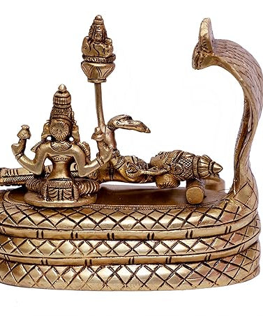 Vishnu Laxmi Brass Idol-Padmanabhaswamy with Lakshmi.