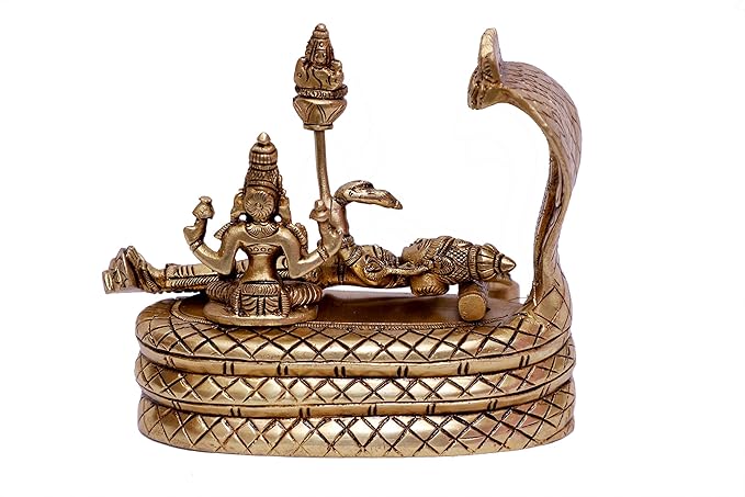 Vishnu Laxmi Brass Idol-Padmanabhaswamy with Lakshmi.