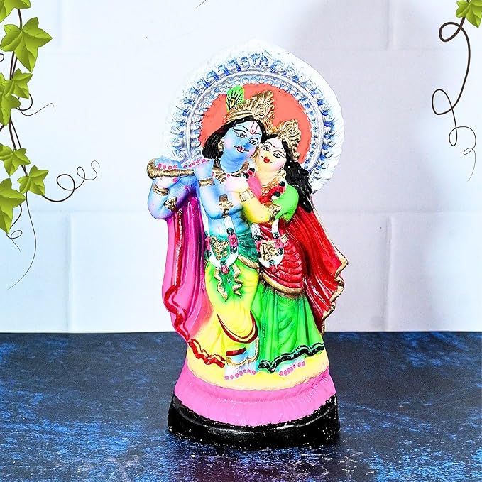 Lord Shri Radha Krishna Standing Golu Doll Clay Showpiece Navratri Bommai