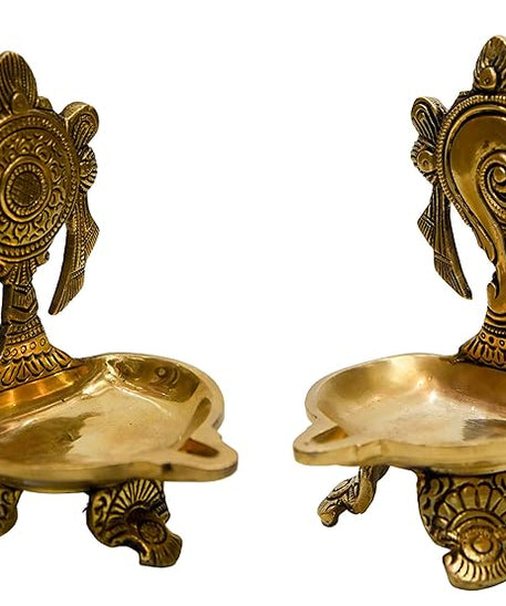 Shank Chakra Diyas Deepam Brass for Pooja Room and Festival Decoration