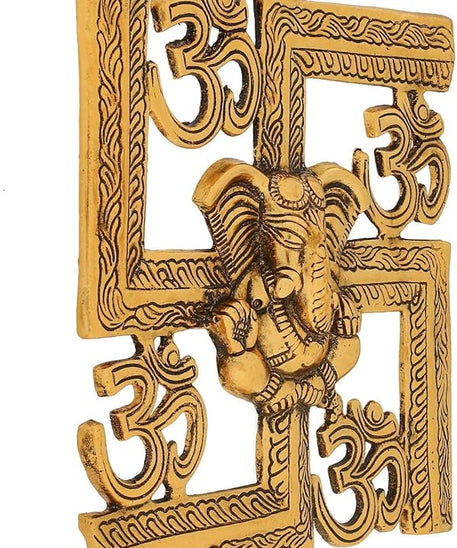 Lord Ganesha On Swastik with Om