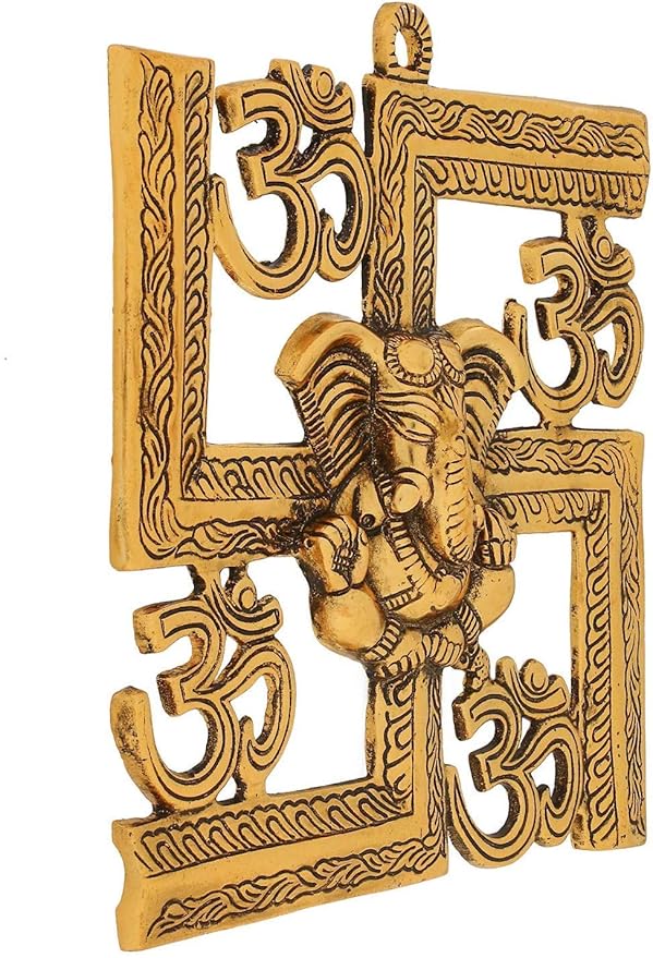 Lord Ganesha On Swastik with Om