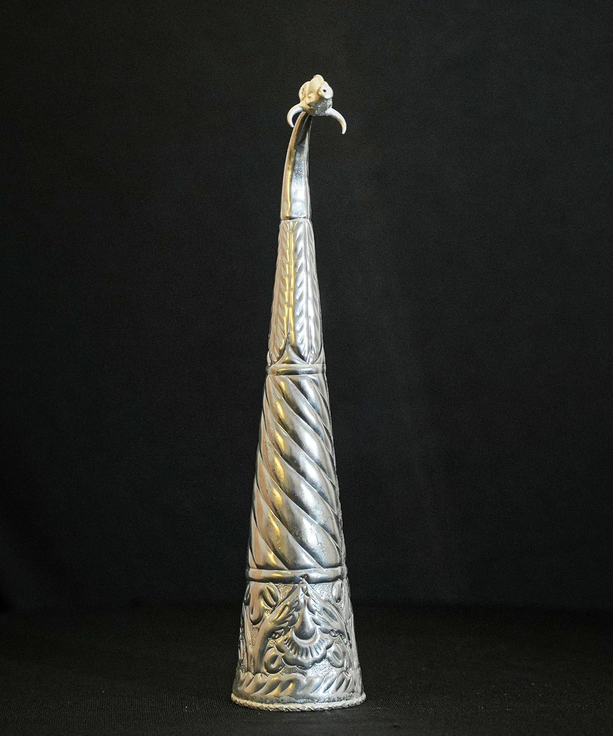 Silver Plated Gaumukhi Shringi for Rudrabhishek (Mediam)