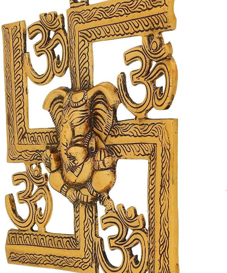 Lord Ganesha On Swastik with Om