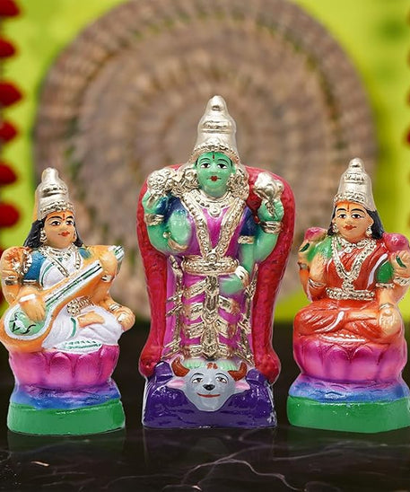 Lakshmi Parvati Saraswati Idols Golu Dolls Set of 3