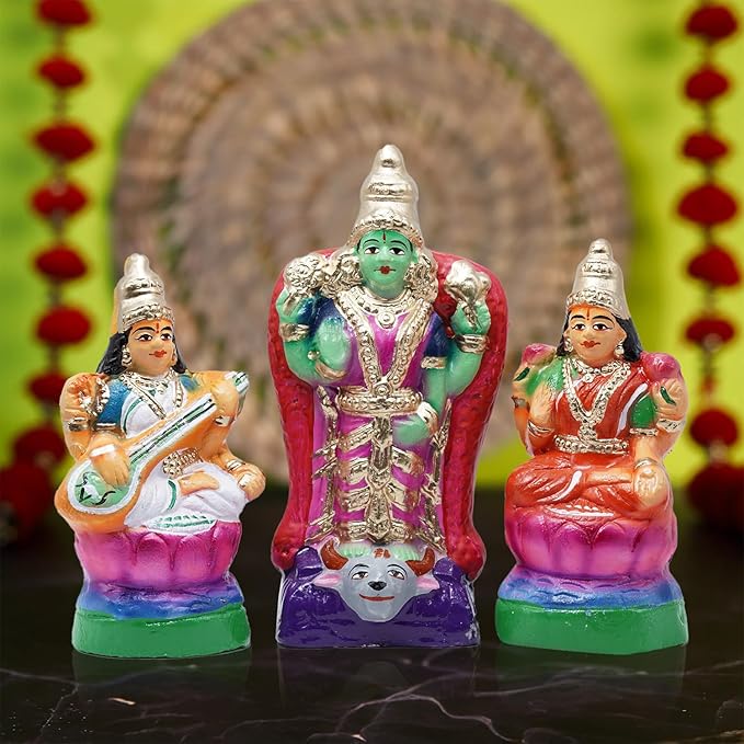 Lakshmi Parvati Saraswati Idols Golu Dolls Set of 3