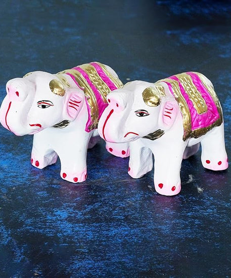 Elephant Golu Bommai in White Color For Navrathri