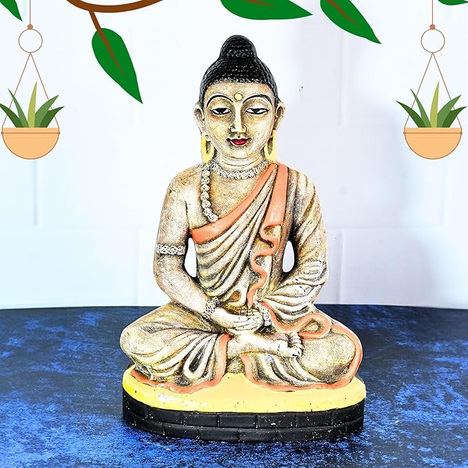 Dhyana Buddha Golu Bommai - 30 cm Handmade Clay Statue