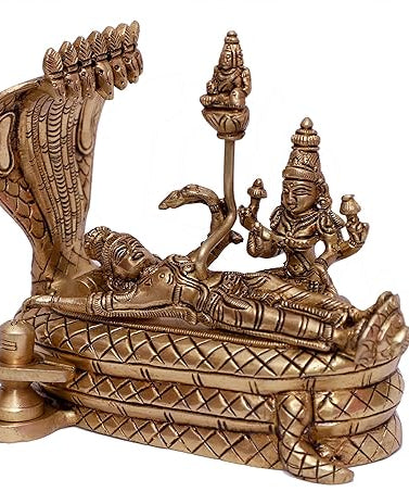 Vishnu Laxmi Brass Idol-Padmanabhaswamy with Lakshmi.
