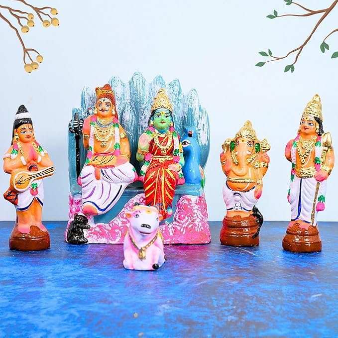 Shiva Parivar Set- Kailaya Malai Golu Dolls for Navrathri