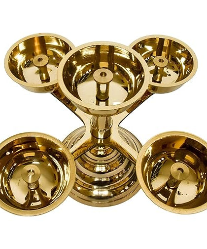Brass Aarti Diya Stand for Pooja Room