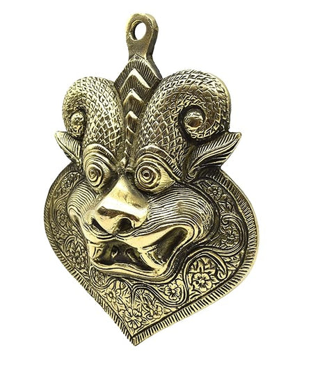 Nazar Battu for Home Entrance Big Size - Brass Kirtimukha Keerthi Mukudu Mukha Idol for Home Entrance