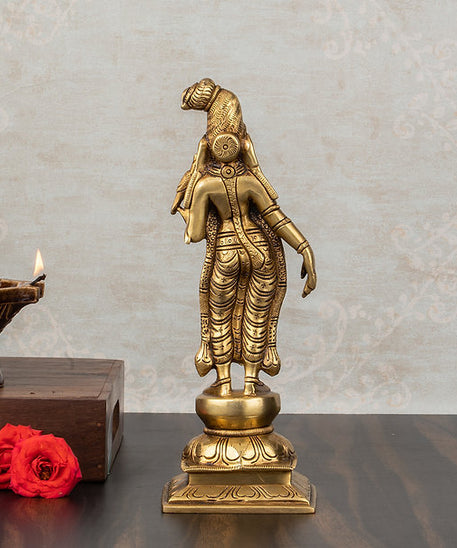 Brass Superfine Goddess Andal/godadevi Statue ( 6" Height )