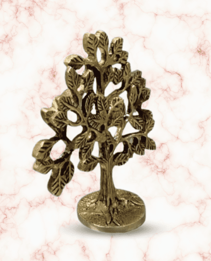 Brass Kalpavriksha Tree of Life /Tree in Antique Golden Finish , Height 15 cm.
