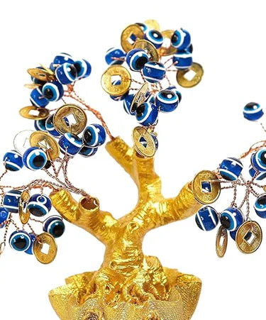 Feng Shui Evil Eye Money Tree for Home Decor – Spiritual Good Luck & Protection Tree ( Lenth-6cm,width-6cm,Height-15cm )