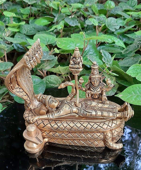 Vishnu Laxmi Brass Idol-Padmanabhaswamy with Lakshmi.