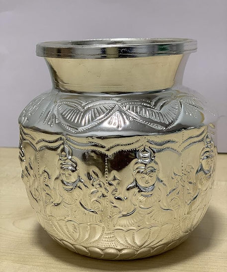 Ashta Lakshmi Design Pooja Kalash 15 Cms