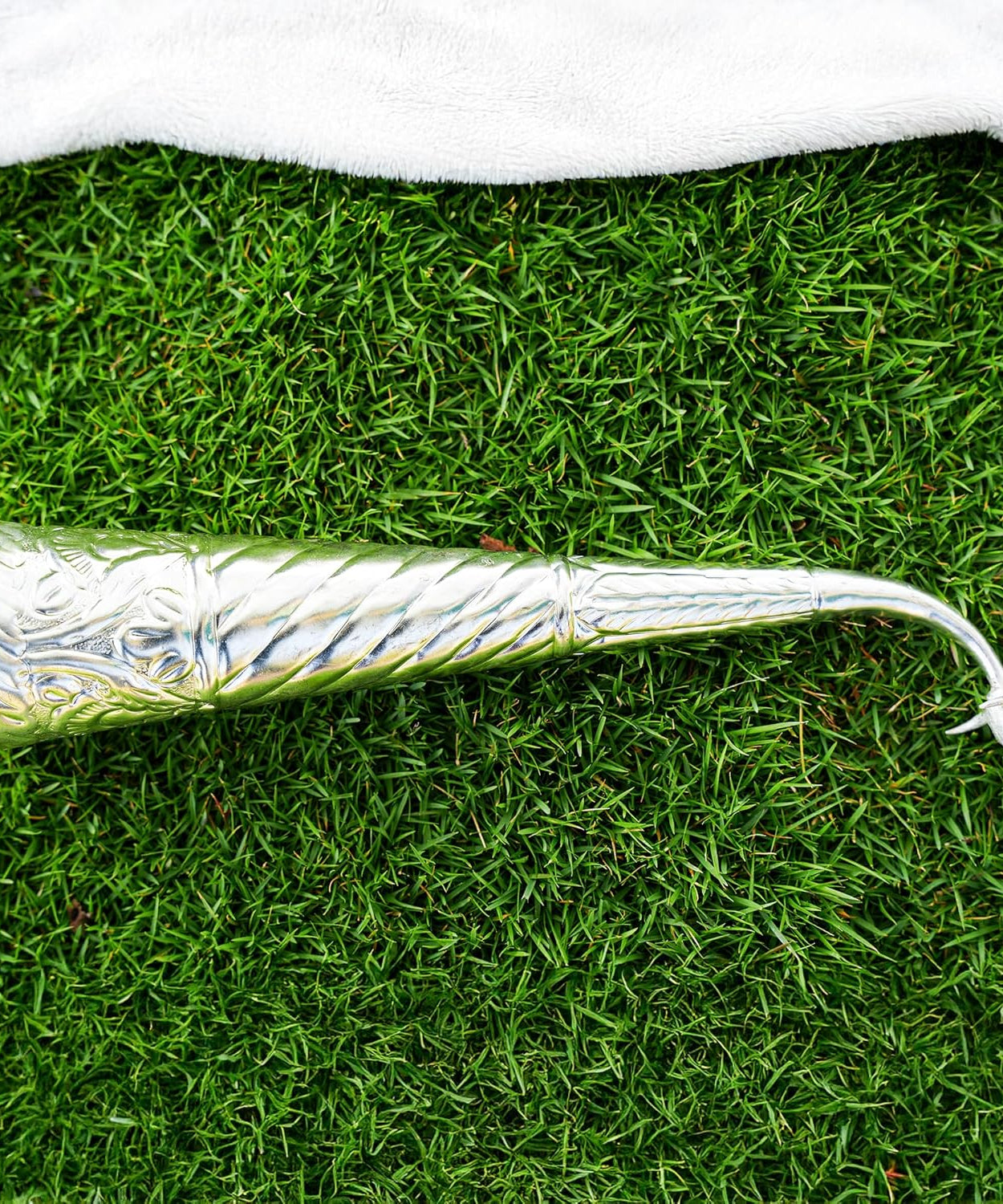 Silver Plated Gaumukhi Shringi for Rudrabhishek (Big)