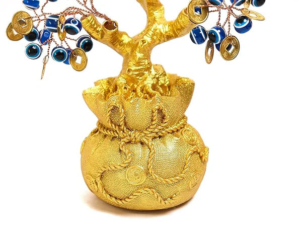 Feng Shui Evil Eye Money Tree for Home Decor – Spiritual Good Luck & Protection Tree ( Lenth-6cm,width-6cm,Height-15cm )