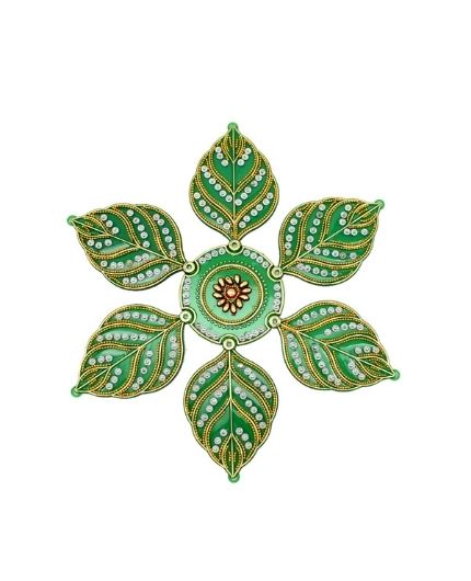Acrylic Green Rangoli for Floor Decoration