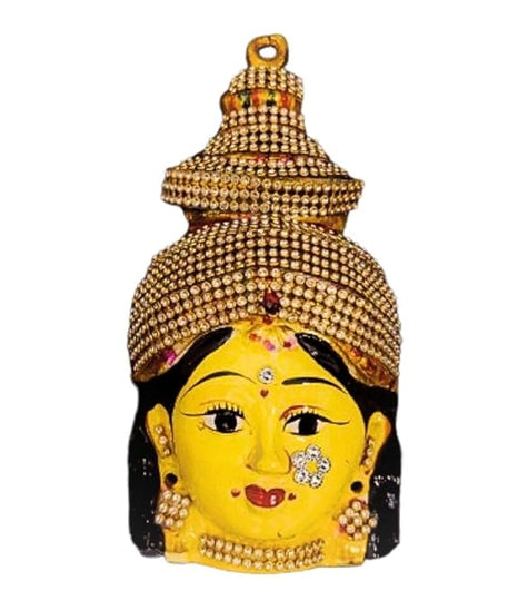 Ammavari Face With Stones 7 inches, Goddess Lakshmi For Varalakshmi Pooja