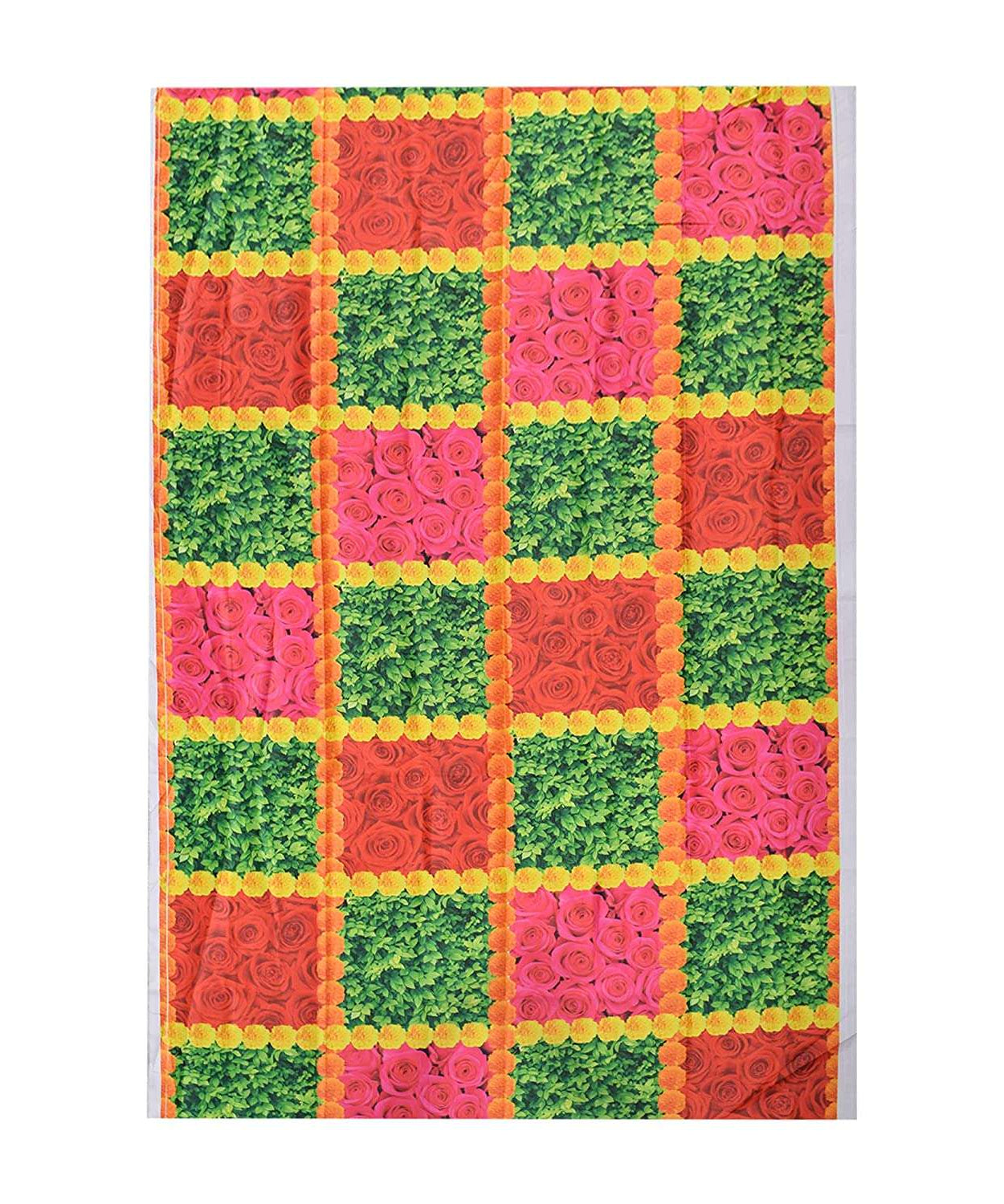 Backdrop for House Warming Decoration Marigold Rose Flowers Design Festival Backdrop Decoration Clothes