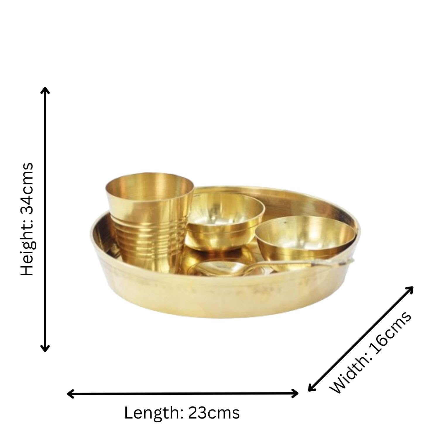 Brass Laddu Gopal Bhog Thali Set with 2 Katori 3