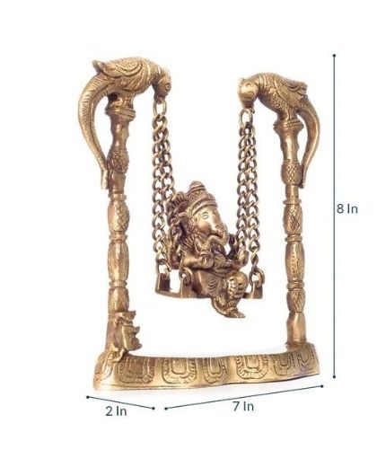 Brass Lord Ganeshs On Peacock Jhoola ( Swing )