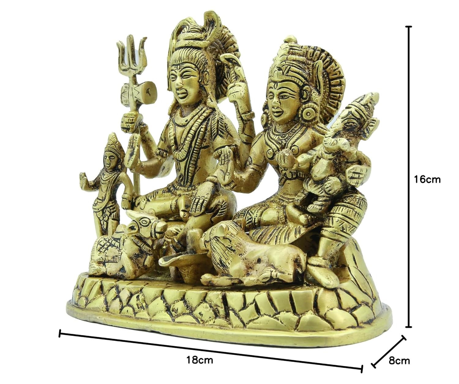 Brass shiva family for puja and home decor