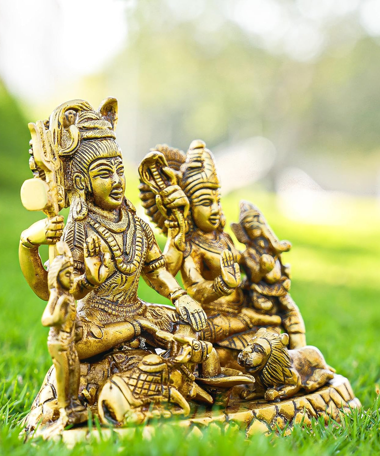 Brass shiva family for puja and home decor