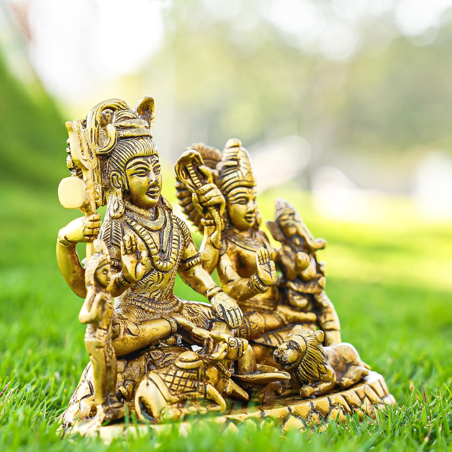 Brass shiva family for puja and home decor