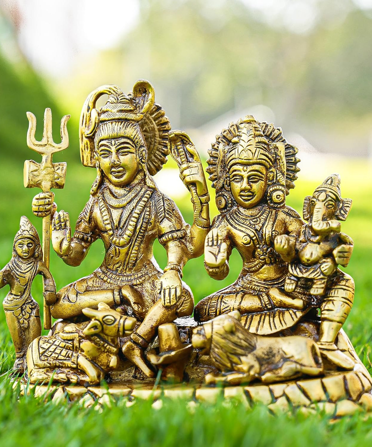 Brass shiva family for puja and home decor