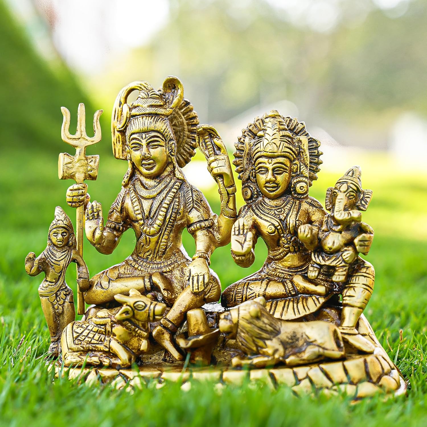 Brass shiva family for puja and home decor