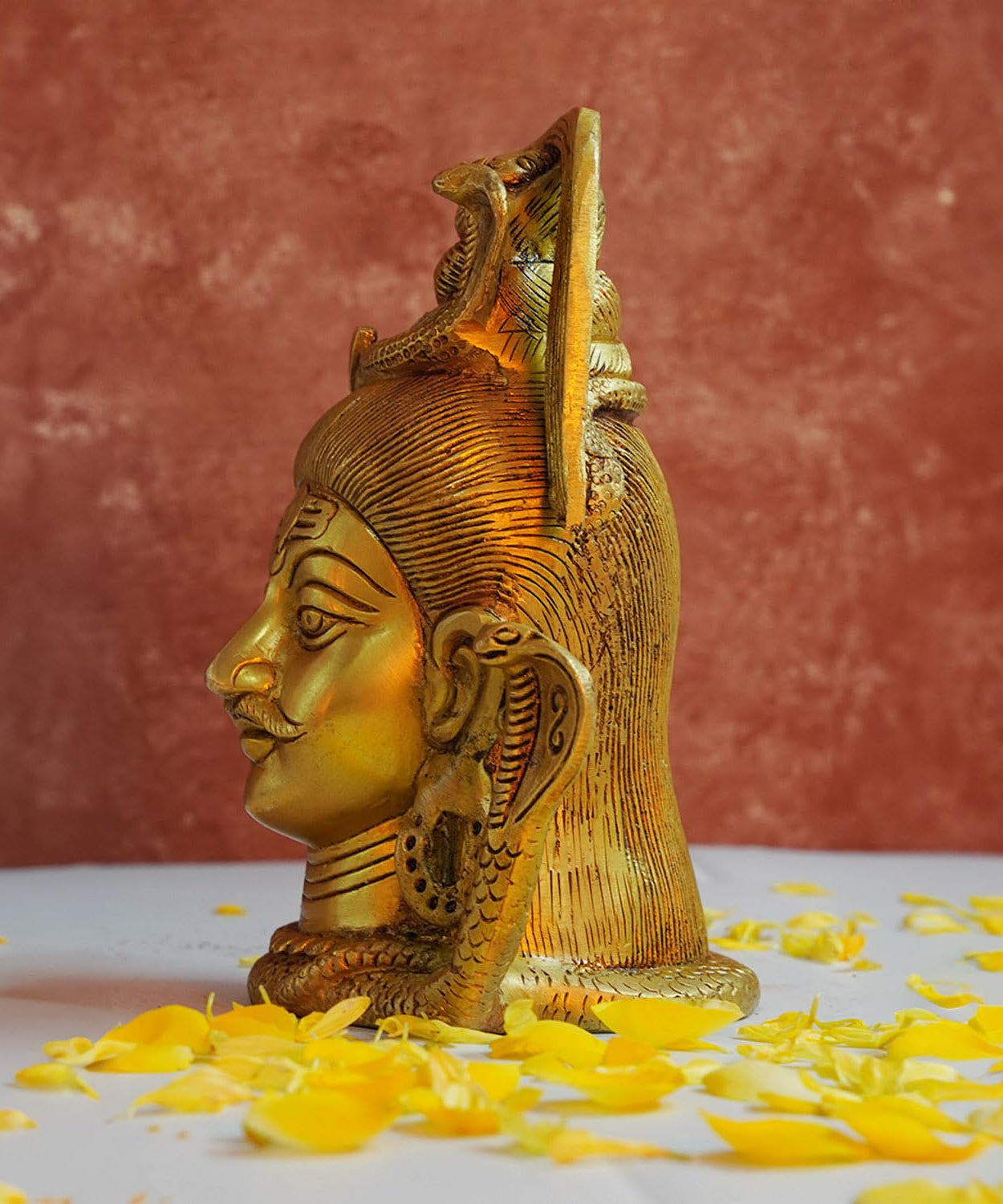 Brass Shiva Mukut Statue 6 inch, Shiva with Divine