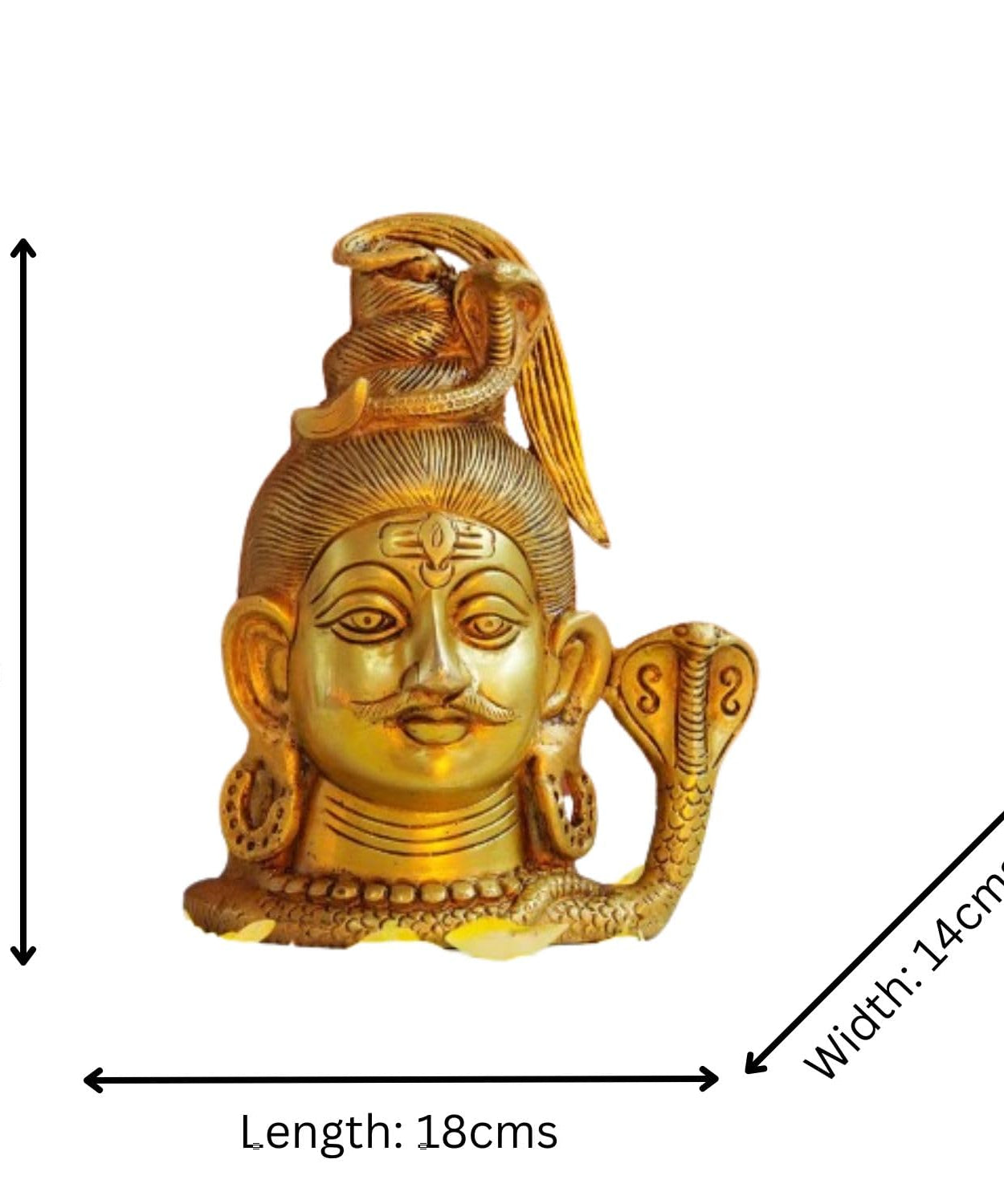 Brass Shiva Mukut Statue 6 inch, Shiva with Divine