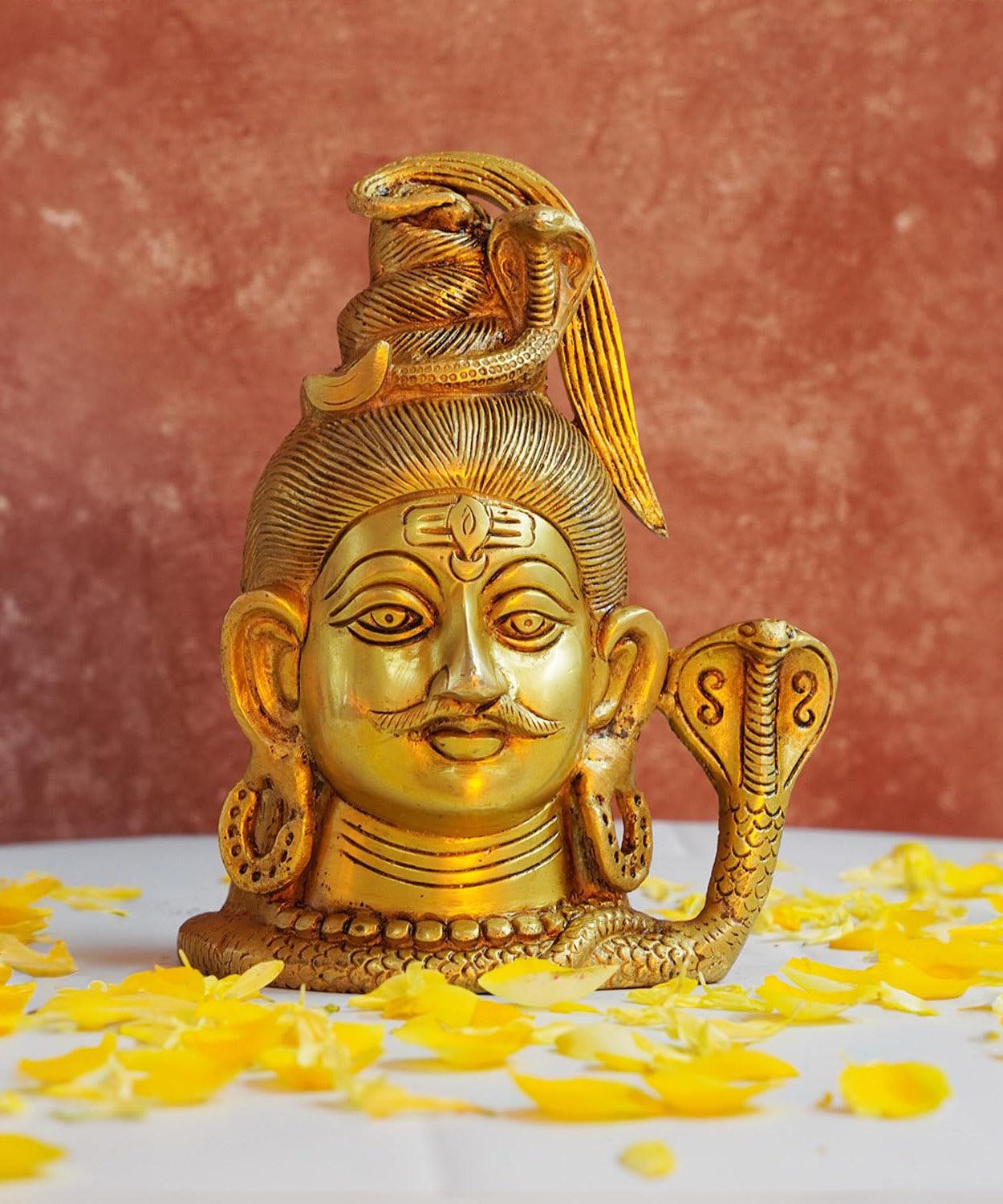 Brass Shiva Mukut Statue 6 inch, Shiva with Divine
