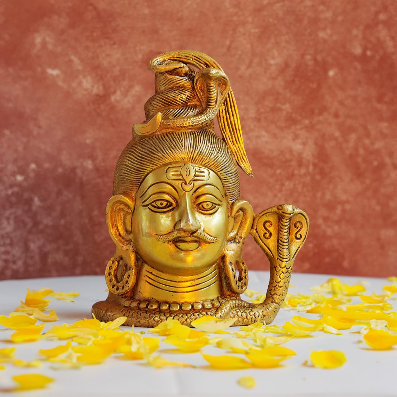 Brass Shiva Mukut Statue 6 inch, Shiva with Divine