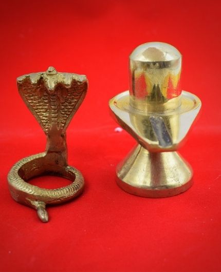 Brass Shivling with Sheshnag Murti for Pooja Room