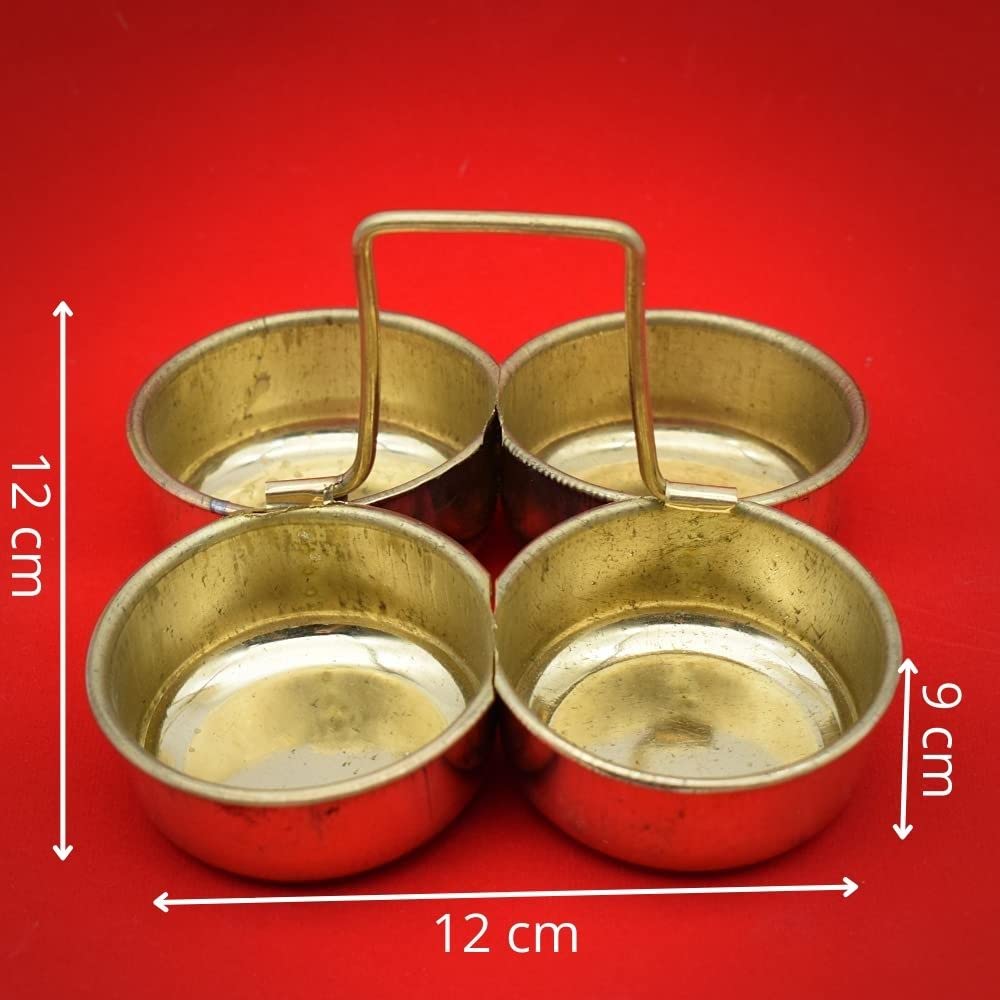 Chowmukh Haldi Kumkum Holder Brass