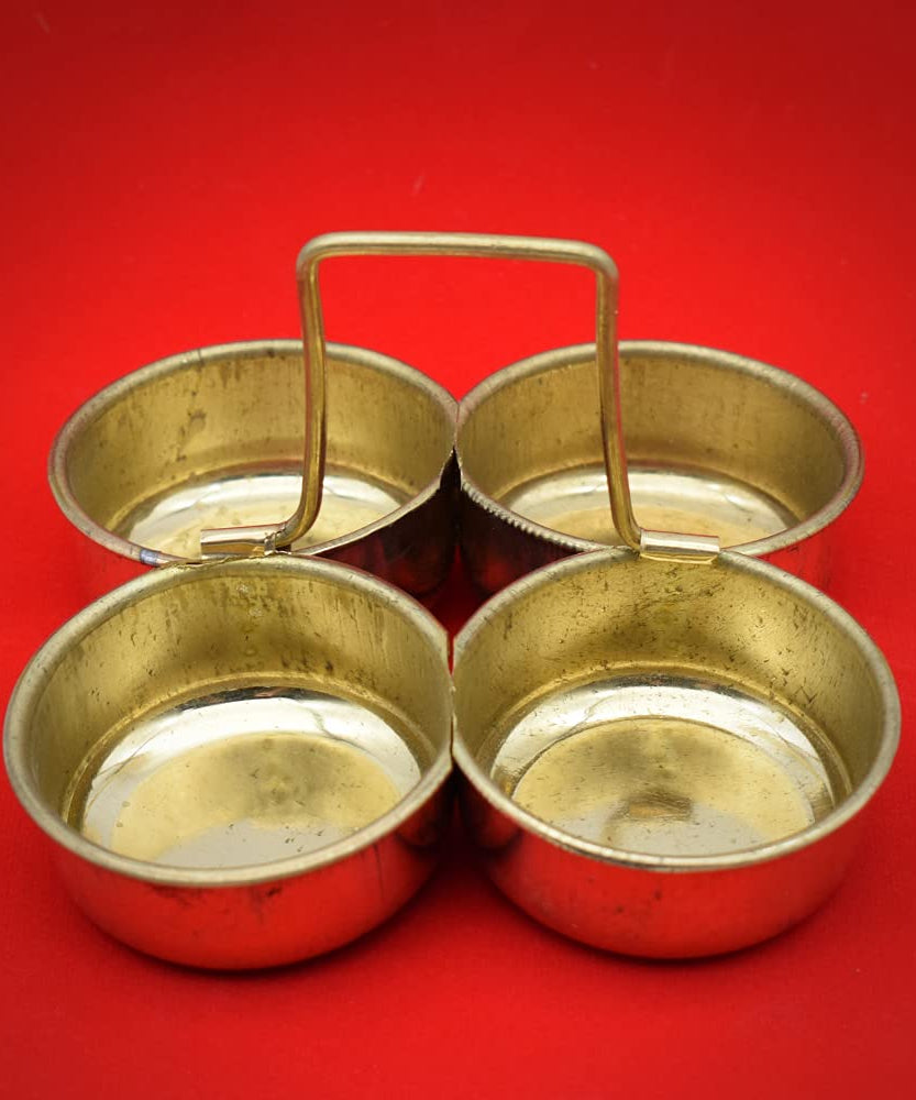 Chowmukh Haldi Kumkum Holder Brass