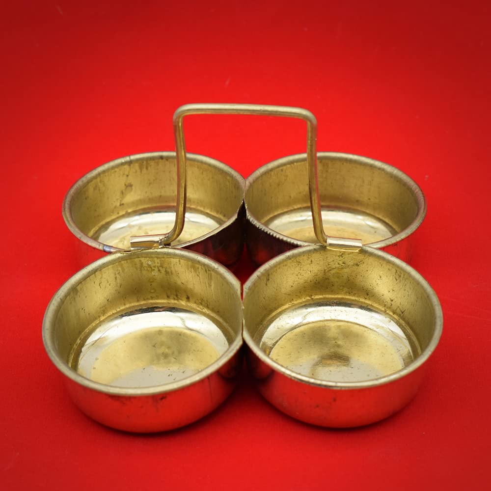 Chowmukh Haldi Kumkum Holder Brass